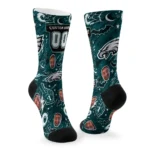 Philadelphia Eagles Socks Personalized Scattered Icons Green Best Selling