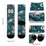Philadelphia Eagles Socks Personalized Scattered Icons Green Best Selling