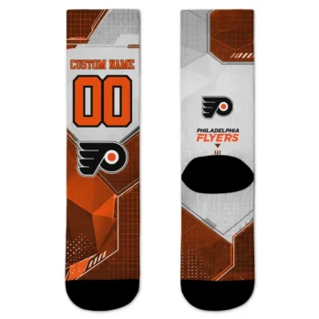 Philadelphia Flyers Socks Custom Geometric Tech Orange Best Selling