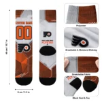 Philadelphia Flyers Socks Custom Geometric Tech Orange Best Selling