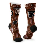 Philadelphia Flyers Socks Custom Scattered Icons Orange Best Selling