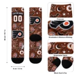 Philadelphia Flyers Socks Custom Scattered Icons Orange Best Selling