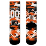 Philadelphia Flyers Socks Custom Woodland Camo Orange Best Selling