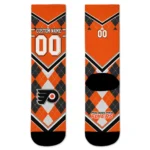 Philadelphia Flyers Socks Customized Argyle Pattern Orange Best Selling