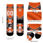 Philadelphia Flyers Socks Customized Argyle Pattern Orange Best Selling