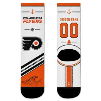 Philadelphia Flyers Socks - Customized Nautical Icons Orange White