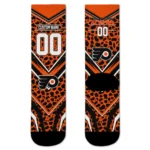 Philadelphia Flyers Socks Personalized Leopard Print Orange Black Best Selling