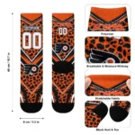 Philadelphia Flyers Socks Personalized Leopard Print Orange Black Best Selling