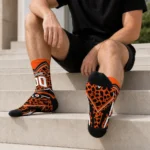 Philadelphia Flyers Socks Personalized Leopard Print Orange Black Best Selling