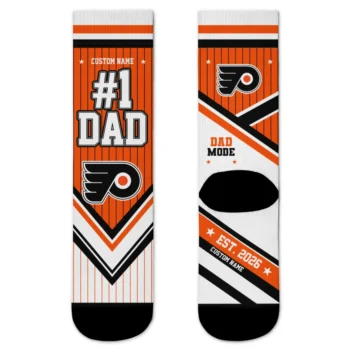 Philadelphia Flyers Socks - Personalized Pinstripe Chevron Orange White