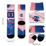 Philadelphia Phillies Socks Custom Geometric Tech Blue Best Selling