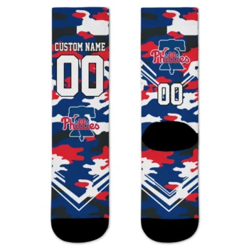 Philadelphia Phillies Socks - Custom Woodland Camo Blue