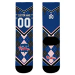 Philadelphia Phillies Socks Customized Argyle Pattern Blue Best Selling