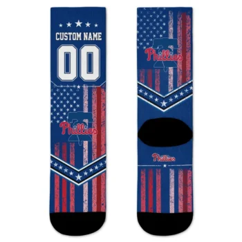 Philadelphia Phillies Socks Customized Star Stripes Blue White Best Selling