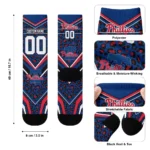 Philadelphia Phillies Socks Personalized Leopard Print Blue Black Best Selling