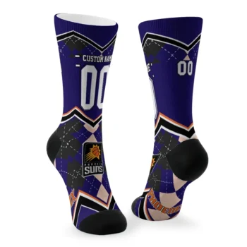 Phoenix Suns Socks Custom Argyle Pattern Purple Fashion Forward