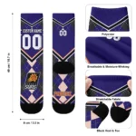 Phoenix Suns Socks Custom Argyle Pattern Purple Best Selling
