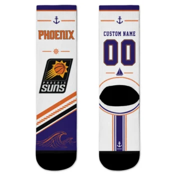 Phoenix Suns Socks - Custom Nautical Icons Purple White
