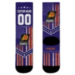 Phoenix Suns Socks Custom Star Stripes Purple White Best Selling