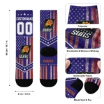 Phoenix Suns Socks Custom Star Stripes Purple White Best Selling