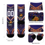 Phoenix Suns Socks Customized Leopard Print Purple Black Best Selling