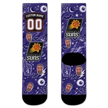 Phoenix Suns Socks Personalized Scattered Icons Purple Best Selling