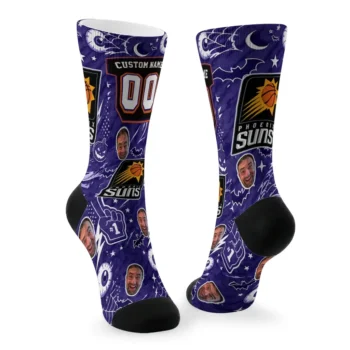 Phoenix Suns Socks Personalized Scattered Icons Purple Fashion Forward