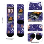 Phoenix Suns Socks Personalized Scattered Icons Purple Best Selling