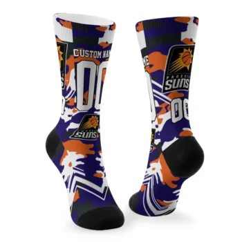 Phoenix Suns Socks Personalized Woodland Camo Purple Fashion Forward