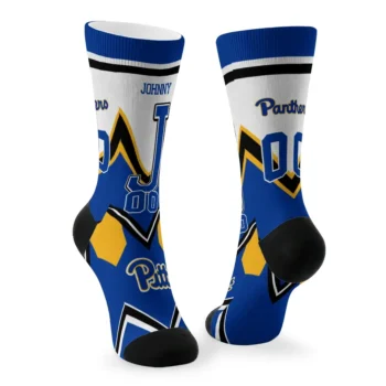 Pittsburgh Panthers Socks Personalized Arrow Blocks Royal Blue Fashion Forward