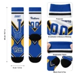Pittsburgh Panthers Socks Personalized Arrow Blocks Royal Blue Best Selling