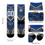 Pittsburgh Panthers Socks Personalized Leopard Print Royal Blue Black Best Selling