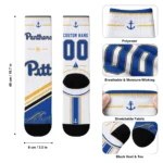 Pittsburgh Panthers Socks Personalized Nautical Icons Royal Blue White Best Selling