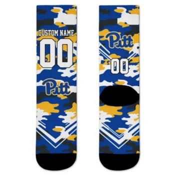 Pittsburgh Panthers Socks Personalized Woodland Camo Royal Blue Best Selling