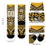 Pittsburgh Penguins Socks Custom Leopard Print Yellow Black Best Selling
