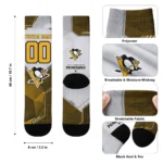Pittsburgh Penguins Socks Customized Geometric Tech Yellow Best Selling
