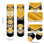 Pittsburgh Penguins Socks Personalized Argyle Pattern Yellow Best Selling