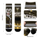 Pittsburgh Penguins Socks Personalized Snowy Scene Yellow White Best Selling