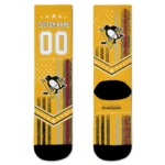 Pittsburgh Penguins Socks Personalized Star Stripes Yellow White Best Selling