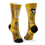 Pittsburgh Penguins Socks Personalized Star Stripes Yellow White Best Selling