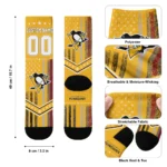 Pittsburgh Penguins Socks Personalized Star Stripes Yellow White Best Selling