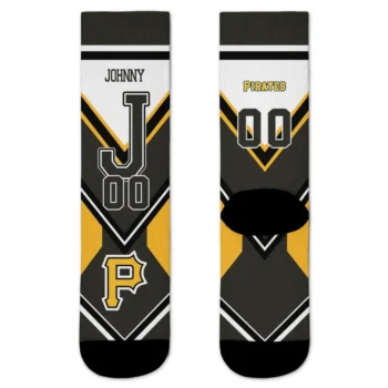 Pittsburgh Pirates Socks Custom Arrow Blocks Black Best Selling
