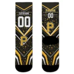 Pittsburgh Pirates Socks Custom Leopard Print Black Best Selling