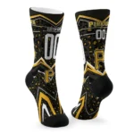Pittsburgh Pirates Socks Custom Leopard Print Black Best Selling