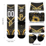 Pittsburgh Pirates Socks Custom Leopard Print Black Best Selling
