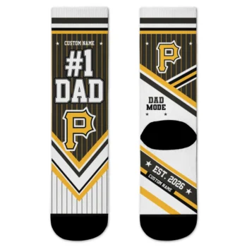 Pittsburgh Pirates Socks - Custom Pinstripe Chevron Black White