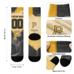 Pittsburgh Pirates Socks Customized Geometric Tech Black Best Selling