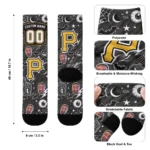 Pittsburgh Pirates Socks Customized Scattered Icons Black Best Selling
