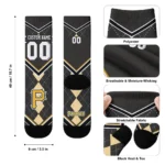 Pittsburgh Pirates Socks Personalized Argyle Pattern Black Best Selling