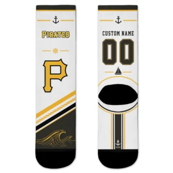 Pittsburgh Pirates Socks - Personalized Nautical Icons Black White